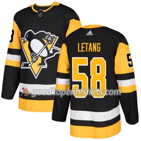 Pittsburgh Penguins Kris Letang 58 Adidas 2017-2018 Zwart Authentic Shirt - Mannen